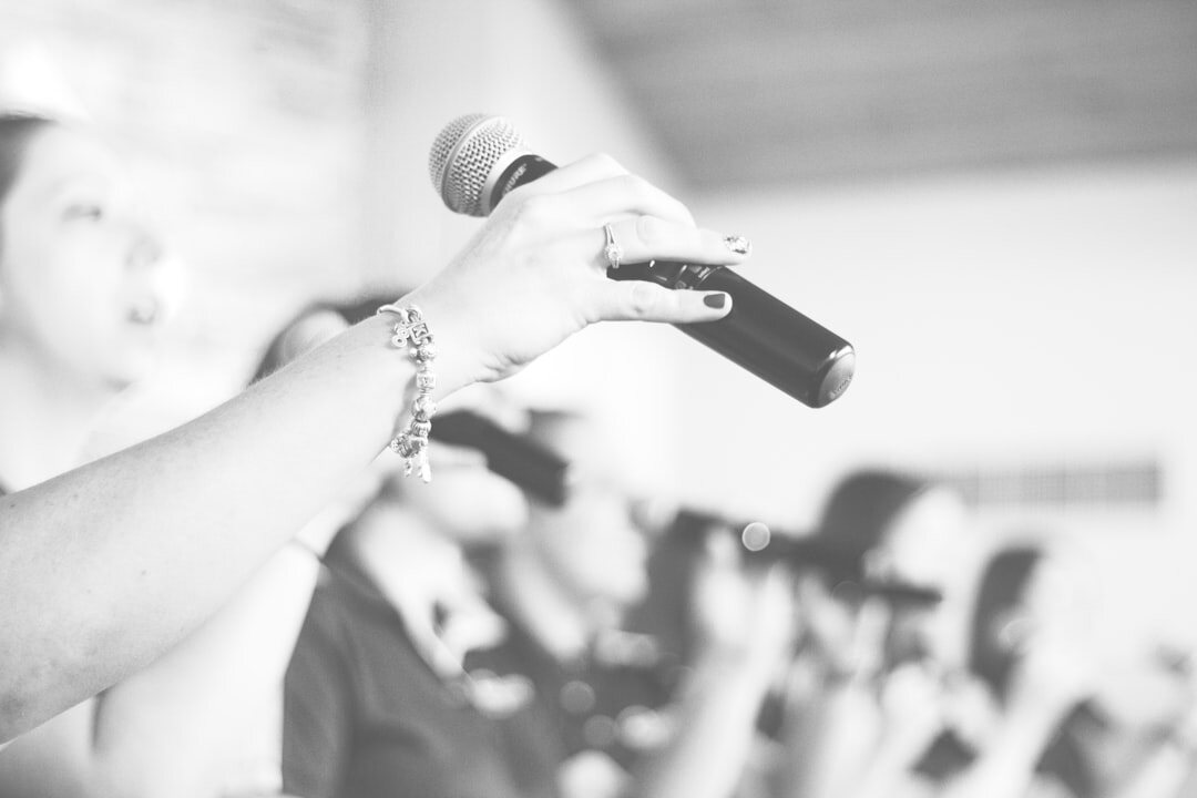 journalist holding microphone