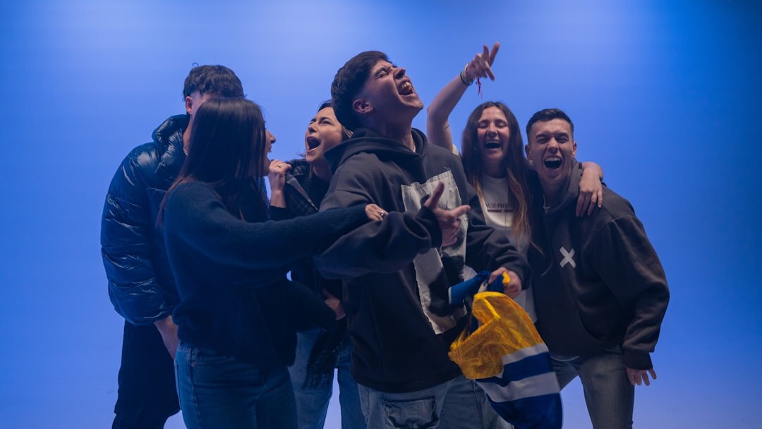 group of actors celebrating